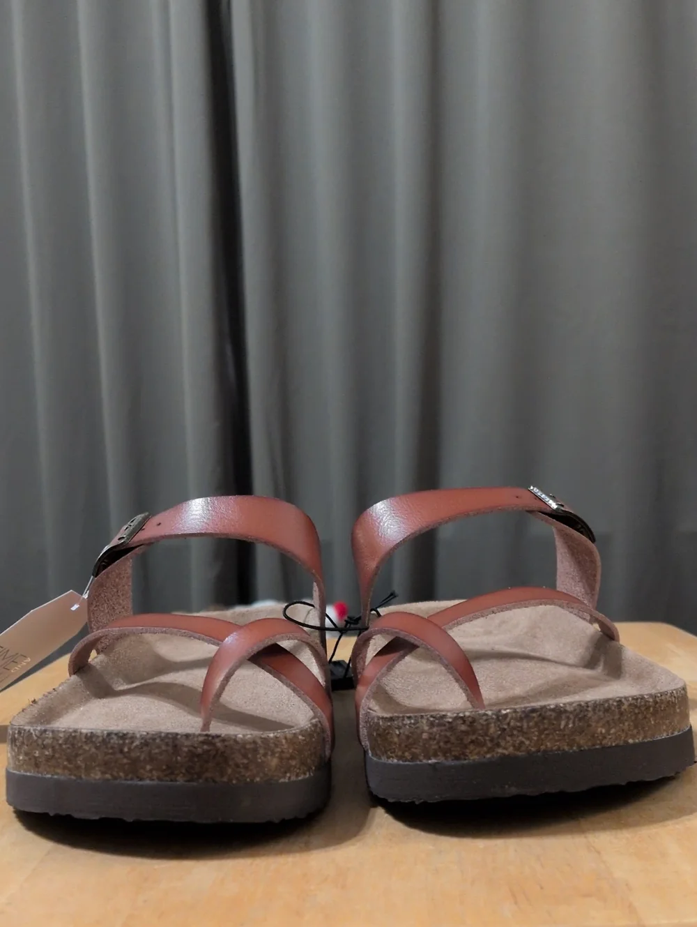 Ladies Brown Cognac Sandals - Picture 2 of 5